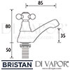 Bristan Regency Bath Taps Gold Dimensions